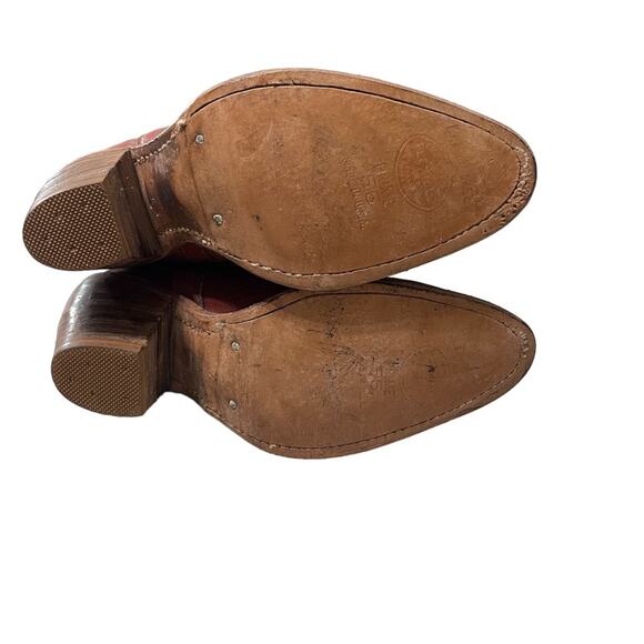Miss Capezio Stacked Heel Leather Vintage Western Cowboy Boot Brown Size 6.5 - Picture 6 of 13